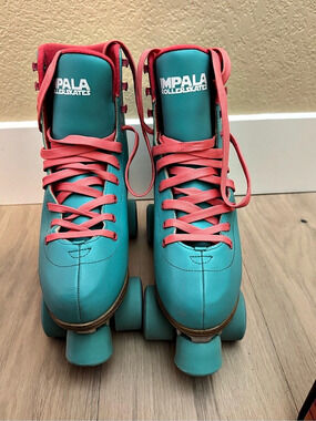 Impala Rollerskates Rollerskate Aqua Blue & Pink US 9 Like New